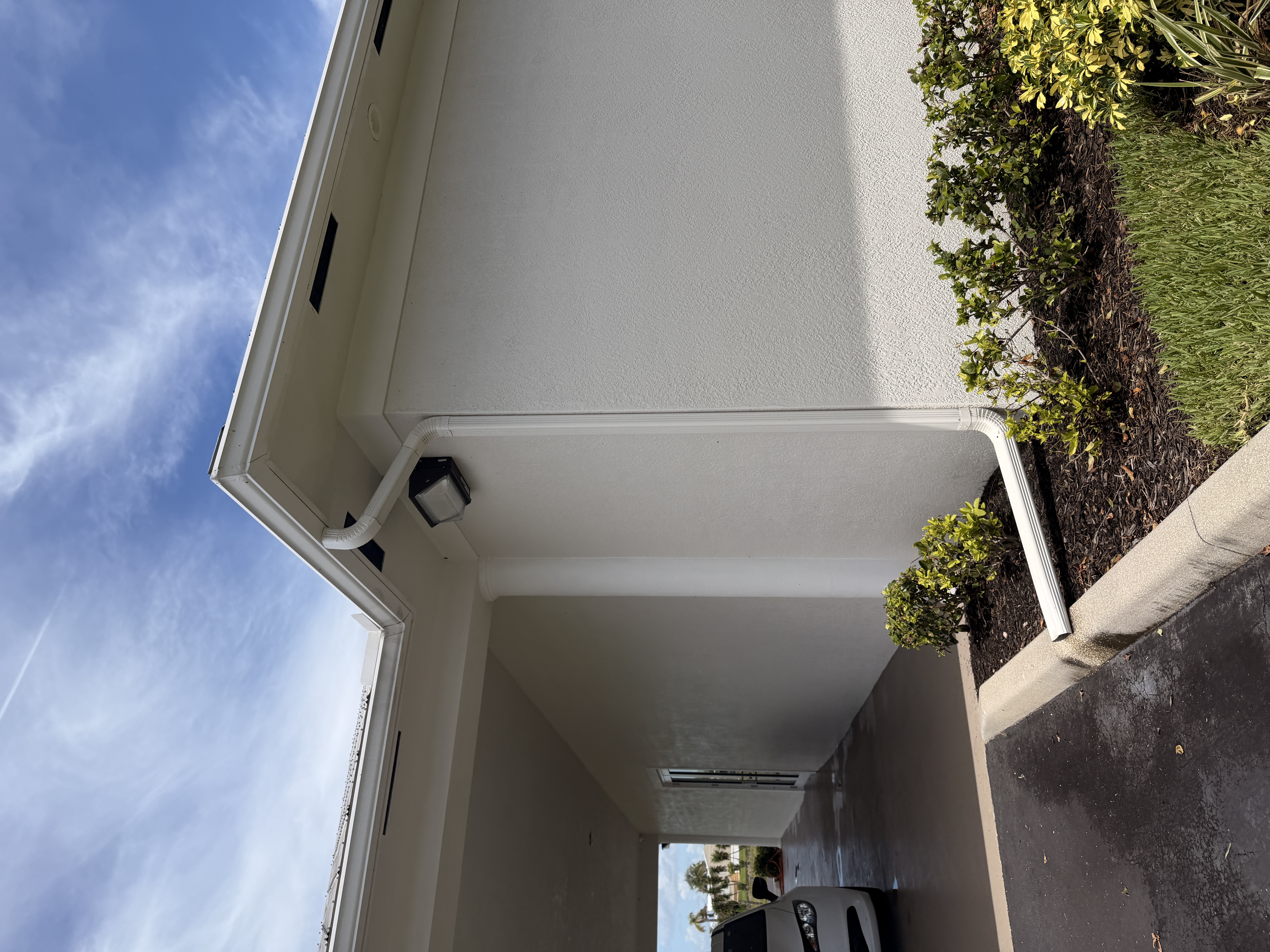 commercial building exterior after soft washing Treasure Coast FL
